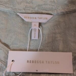 Rebecca Taylor Mint Green Textured Top